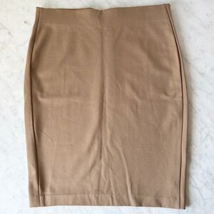 Light Brown Stretch Knit Skirt Women's Size 14 Dalia A-Line Slip On
